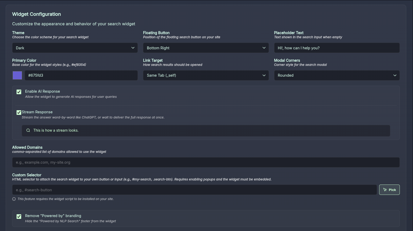 Settings Placeholder